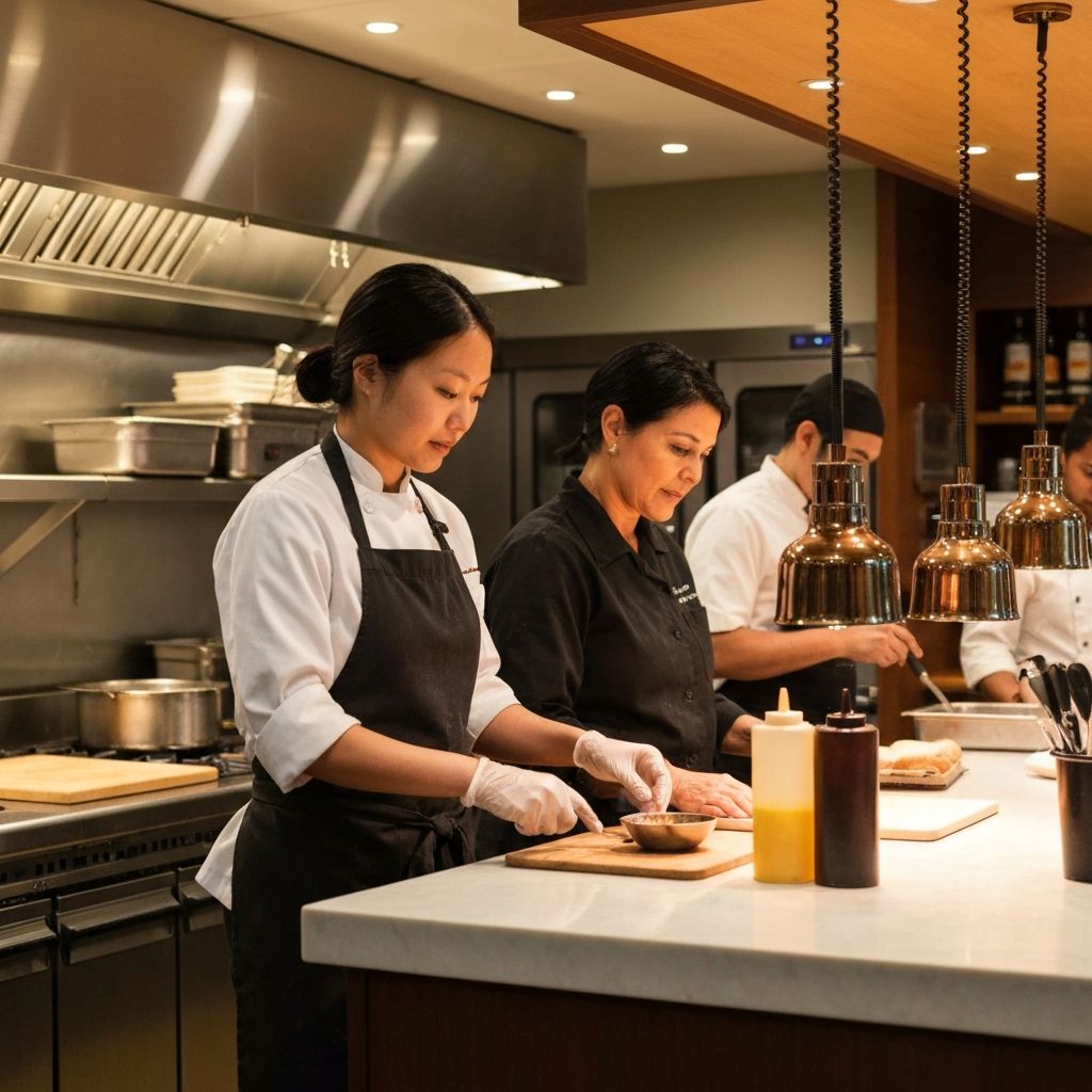 Restaurant team collaborating